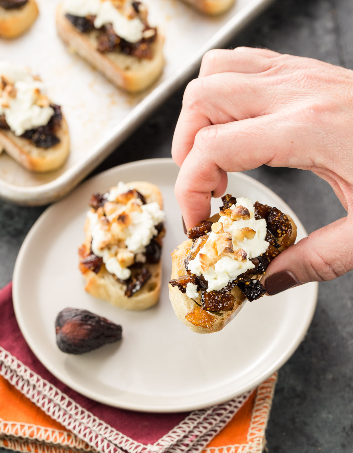 GOAT CHEESE WITH FIG SPREAD AND PROSCIUTTO