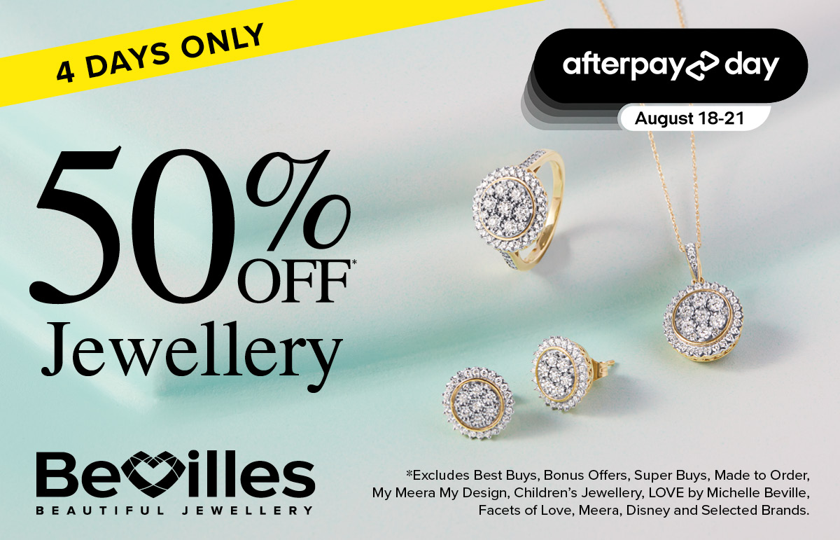 Bevilles Afterpay Day Sale: 50% off Jewellery